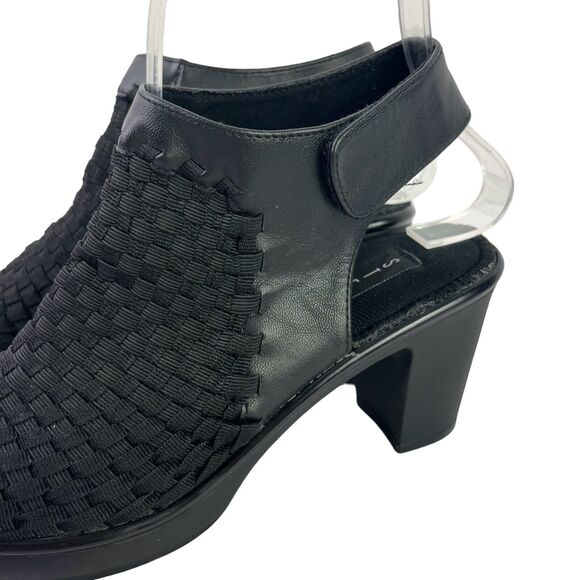 Steven Steve Madden Elmore Women's Woven Black Block High Heels Sandals Shoes 6 - Picture 8 of 16